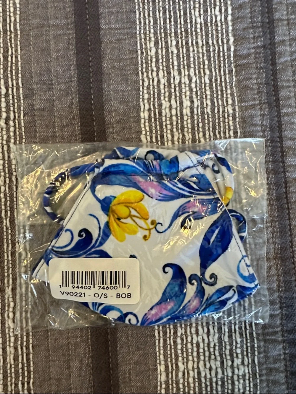 NWOT Floral Blue & Yellow Face Mask - Reusable Patterned